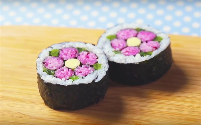 Trang trí Sushi hình hoa đào Nhật Bản - Green Food