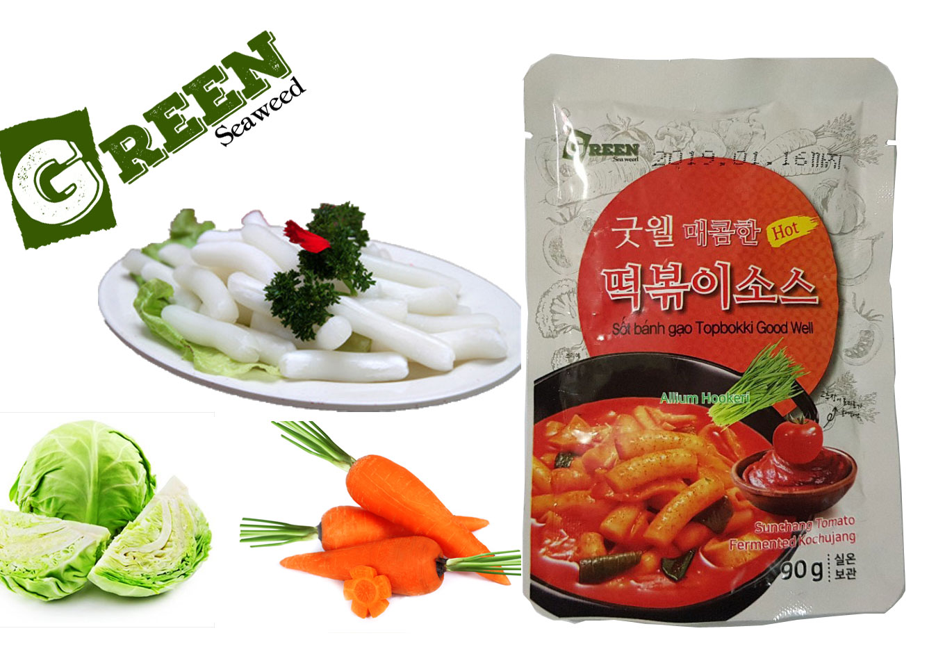 Combo 500g bánh gạo + nước sốt bánh gạo topbokki good well cay