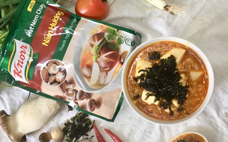 Đậu hủ non sốt nấm rong biển - Green Seaweed
