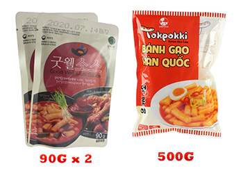 Combo 500g bánh gạo + 2 gói sốt good well multi(Topbokki)- 90g