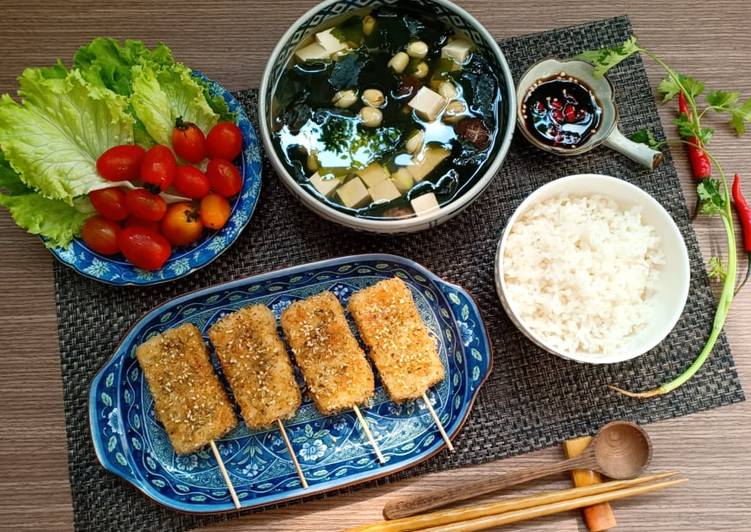 Đậu hủ tẩm mè chiên xù - Canh rong biển hạt sen - Green Seaweed