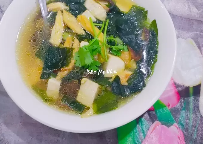 Canh chay rong biển đậu hủ,nấm hương và tàu hủ ky - Green Food