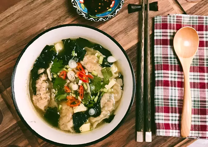 Canh Súp Mandu Rong Biển Đậu Hủ Chay - Green Food